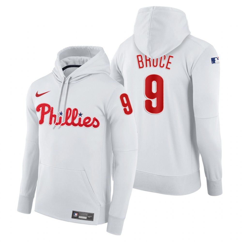 Men Philadelphia Phillies #9 Broce white home hoodie 2021 MLB Nike Jerseys->nfl hats->Sports Caps